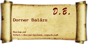 Dorner Balázs névjegykártya