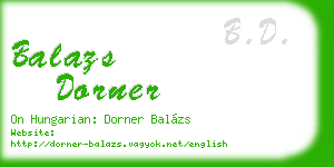 balazs dorner business card